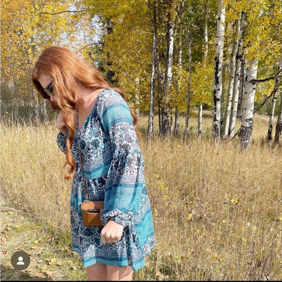 SMYM Sienna Swing Tunic Mini Dress in Blue Paisley - Picture 5 of 16